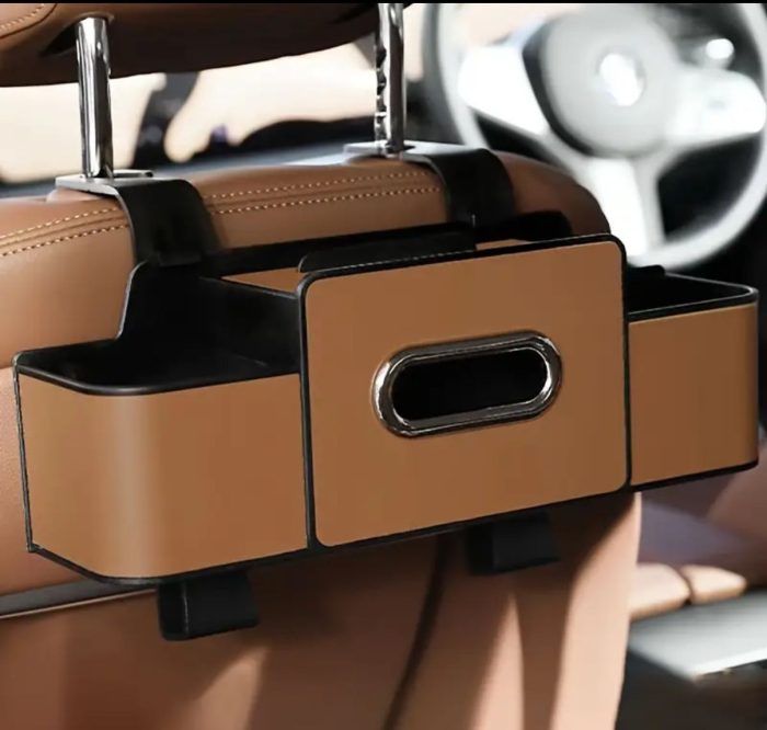 Car Seat Headrest Organizer with Tissue Box - Image 4