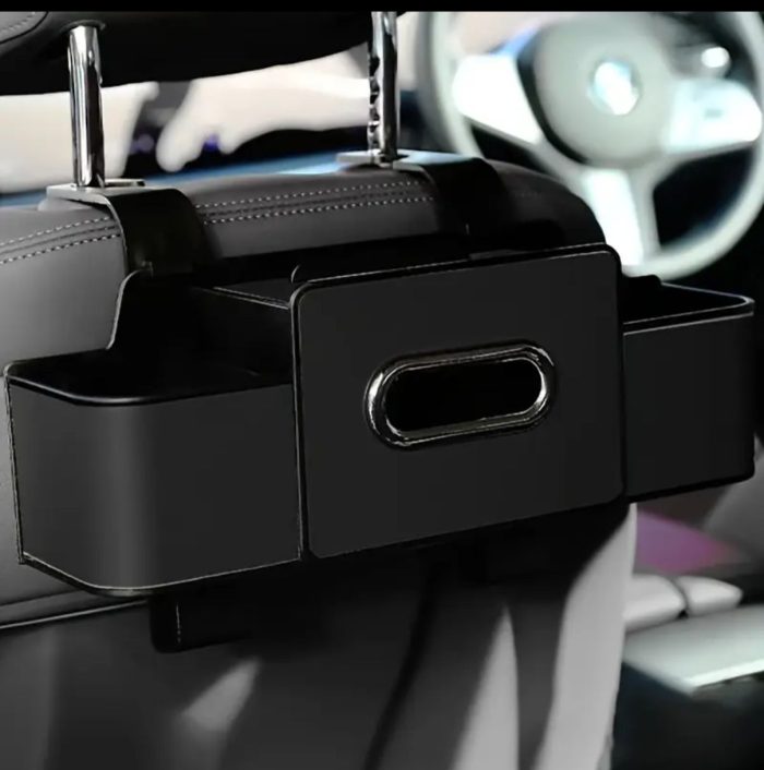 Car Seat Headrest Organizer with Tissue Box - Image 3