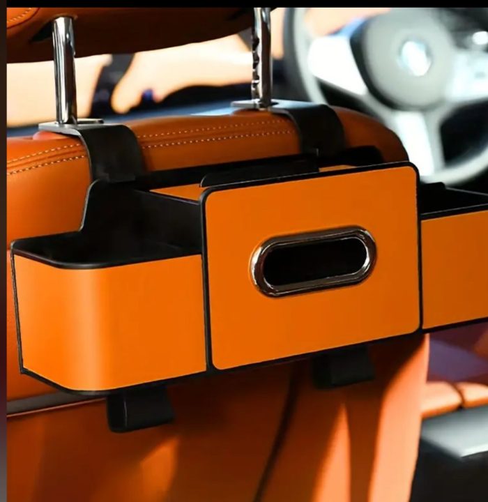 Car Seat Headrest Organizer with Tissue Box - Image 5
